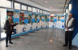 Exhibition opening. On photo: dr. Paola Del Negro (TRECORALA project leader) and prof.dr. Vlado Malačič (head of MBP-NIB) (photo by: Mateja Grego)